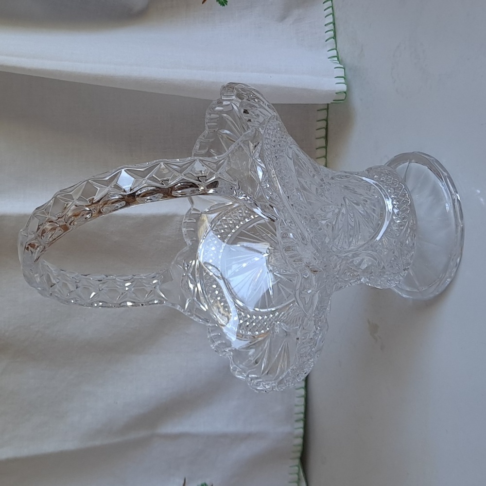 Large Pressed Glass Basket